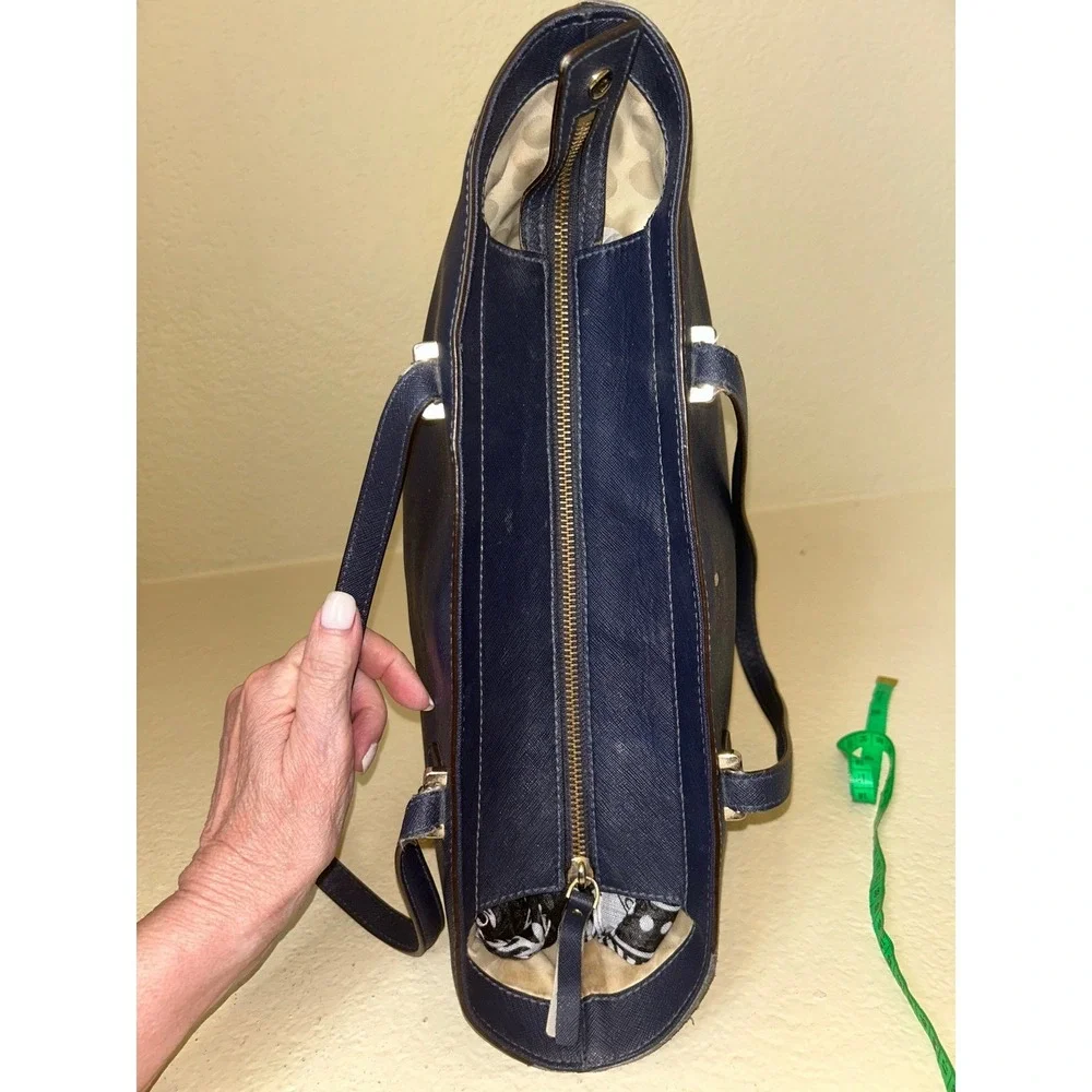 Kate Spade‎ Laurel Way Medium Blazer Blue Saffiano Leather Tote Shoulder Bag